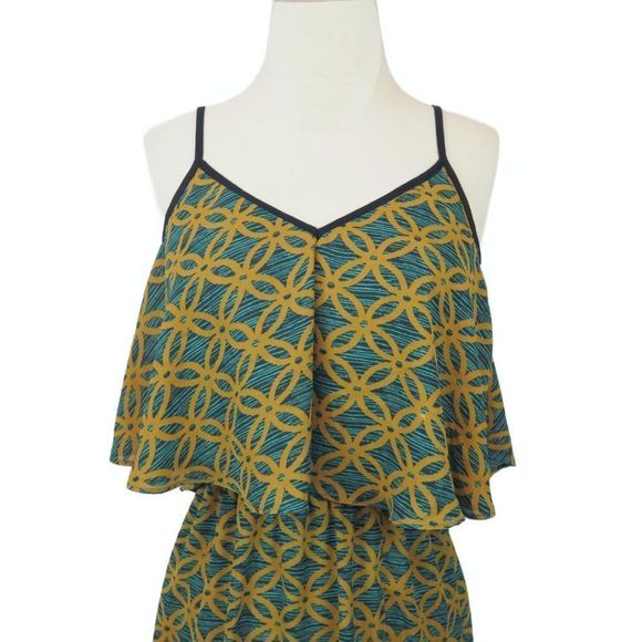 *Reposh* EUC Elegant Green and Yellow Maxi Dress - Picture 3 of 11